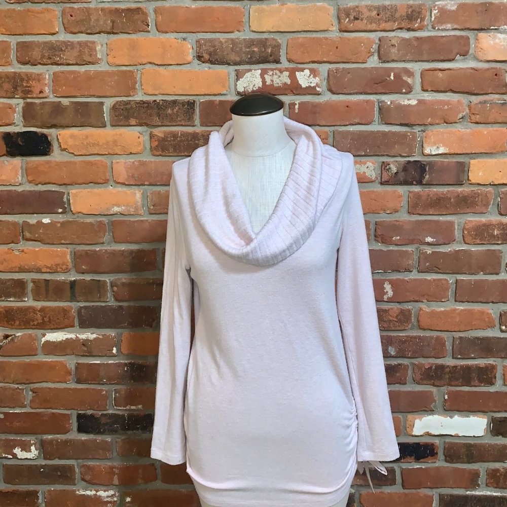 White House Black Market Pink Cowl Neck LS Sweater Size XS